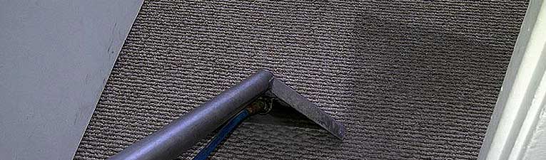 Steam extraction on dirty carpet, showing the difference